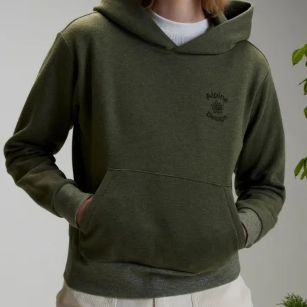 Alpine Design Women's Fleece Hiking Hoodie Olive Haze Heather Large New